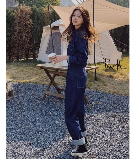 楽天市場】【取寄】オールインワン レディース デニム 長袖 ジャンプ