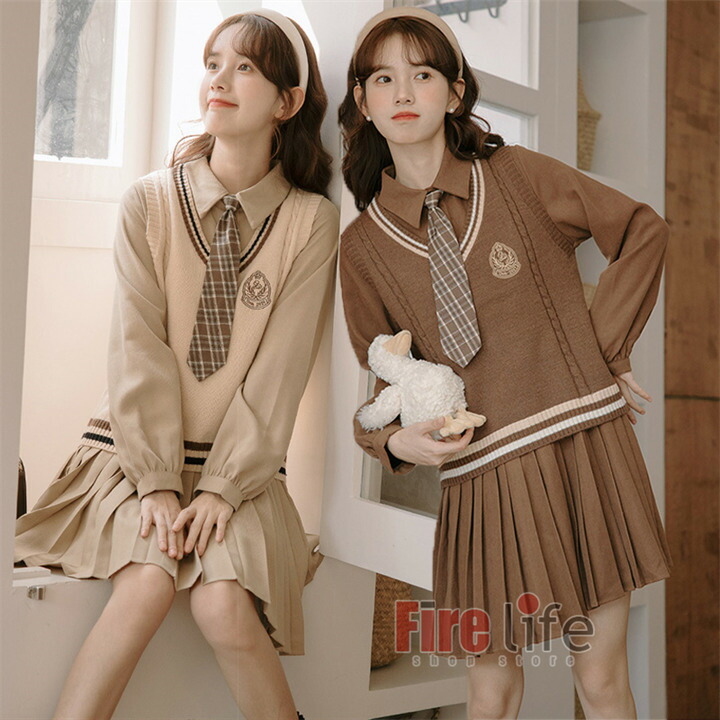 楽天市場】卒業式 スーツ 女の子 ニットベスト JK制服 制服セット V