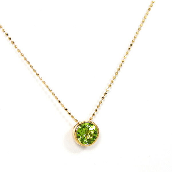 楽天市場】ペリドット ネックレス 18k K18YG 18金 イエロー ゴールド