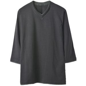 楽天市場】Vネック 7分袖 Tシャツ メンズ 無地T カットソー ダブル
