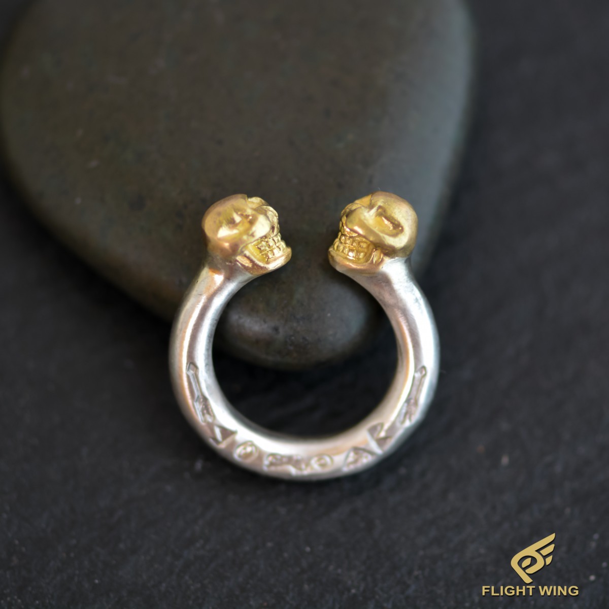 楽天市場】【Stop Light ストップライト】K18 2 Skull & SV Ring(13-15