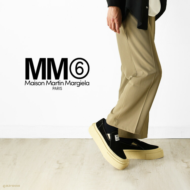 楽天市場】mm6 メゾンマルジェラ スリッポン メンズ 厚底 レザー 黒 靴