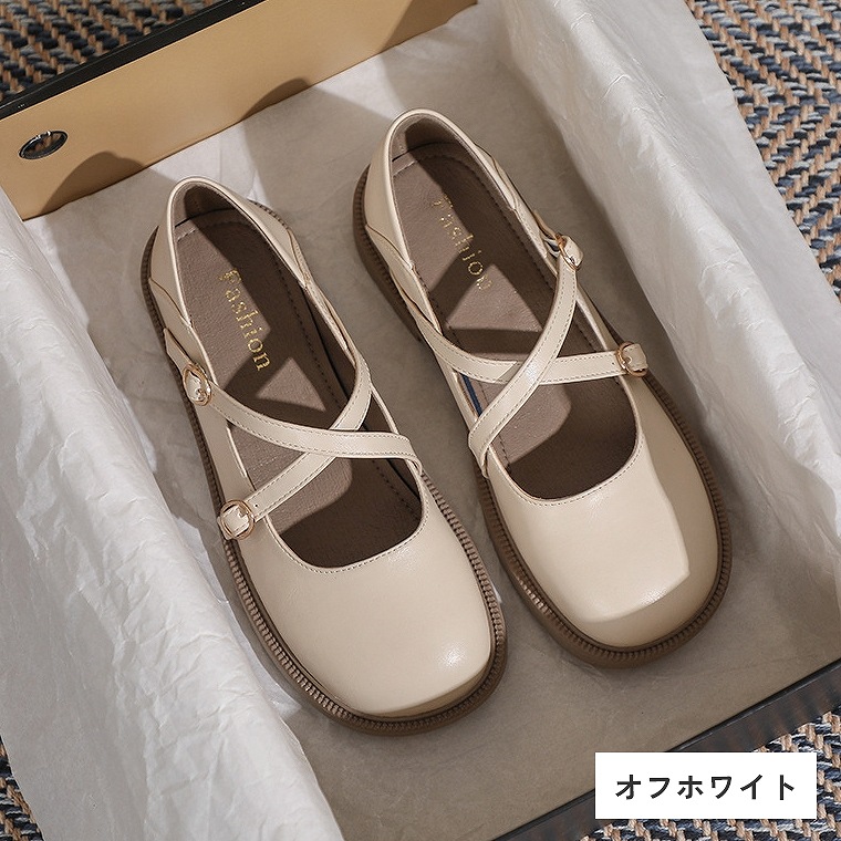 楽天市場】パンプス ローヒール フラットシューズ クロスストラップ