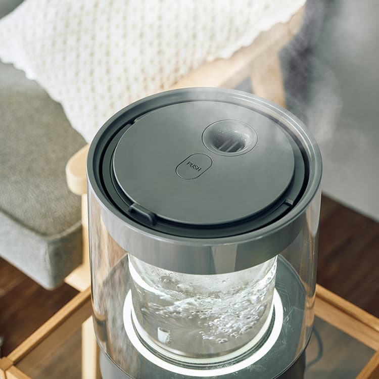 楽天市場】QUADS ガラススチーム加湿器 GLASS（グラス）｜加熱式