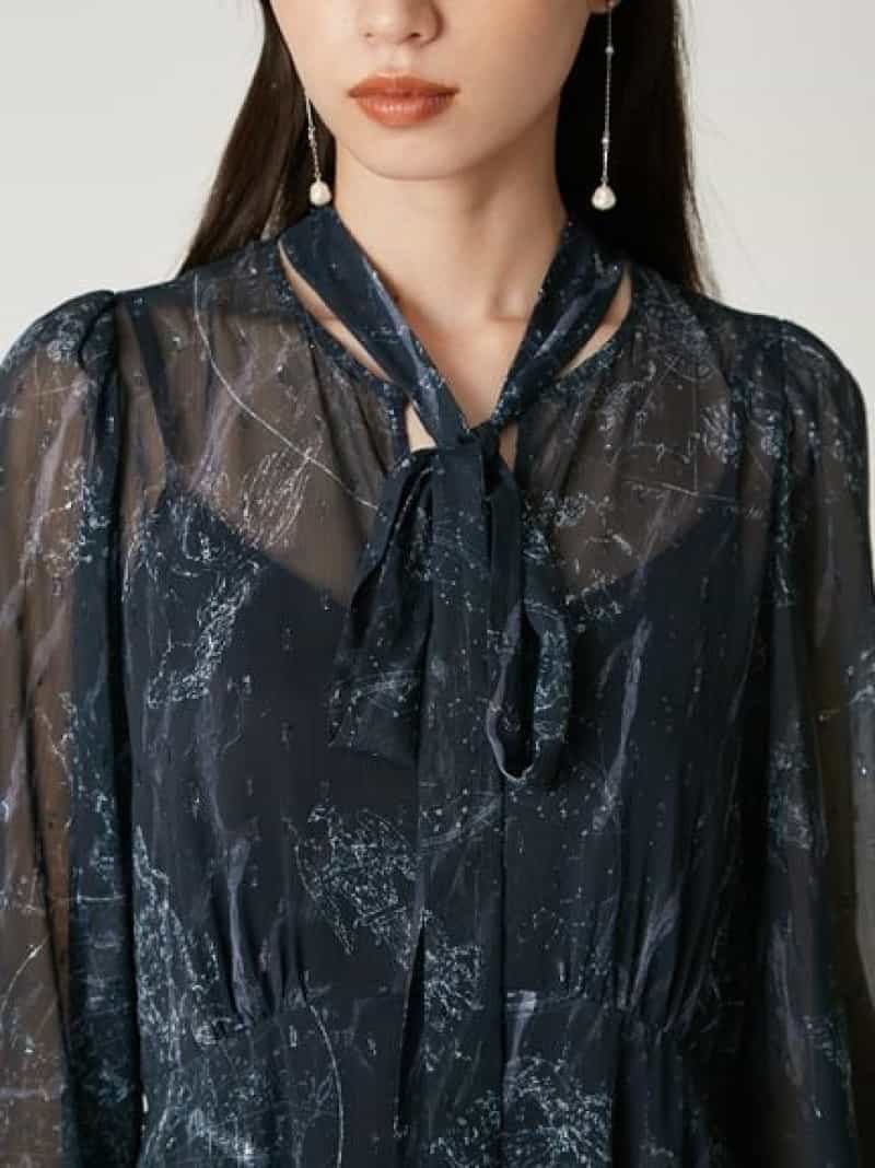 楽天市場】【SALE／50%OFF】ホロスコーププリントリボンタイワンピース