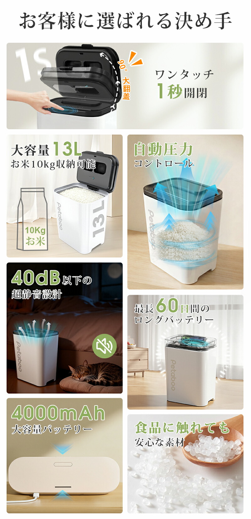 楽天市場】【半額商品限定☆30％OFF】真空保存容器 電動 真空 米びつ