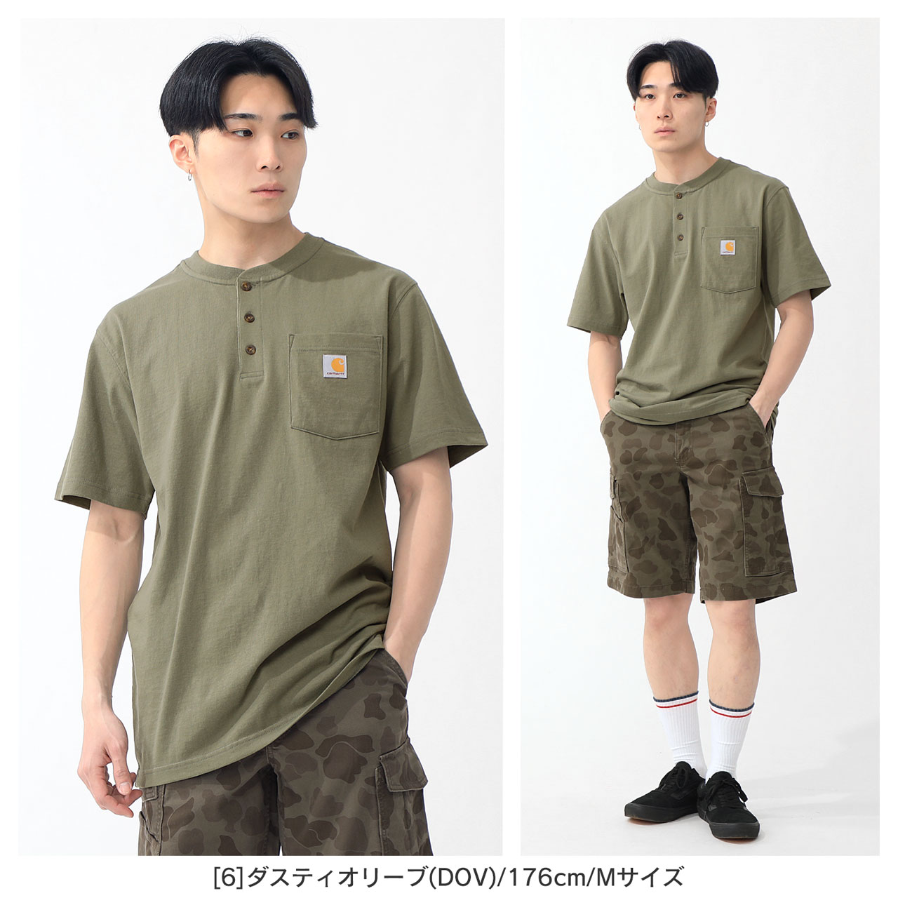 楽天市場】Carhartt カーハート 半袖 Tシャツ ヘンリーネック ポケット