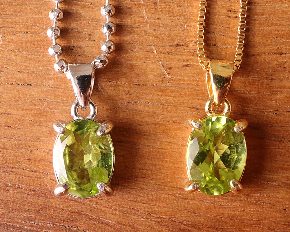 楽天市場】天然石 ペリドット オーバル カット 約8x6mm ペンダント