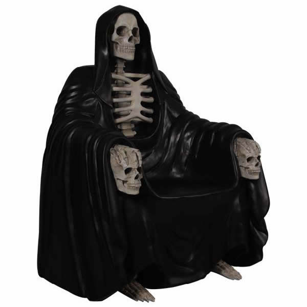 楽天市場】FRPオブジェ 死神玉座・ブラック置物 骸骨 がいこつ スカル