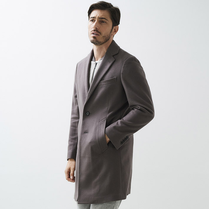 楽天市場】ステンカラーコート メンズ 秋冬 カシミヤ イタリア製生地