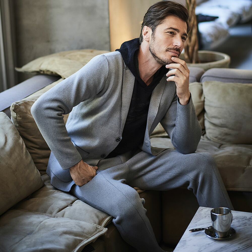 楽天市場】セットアップ メンズ ニットジャージ セットアップ対応