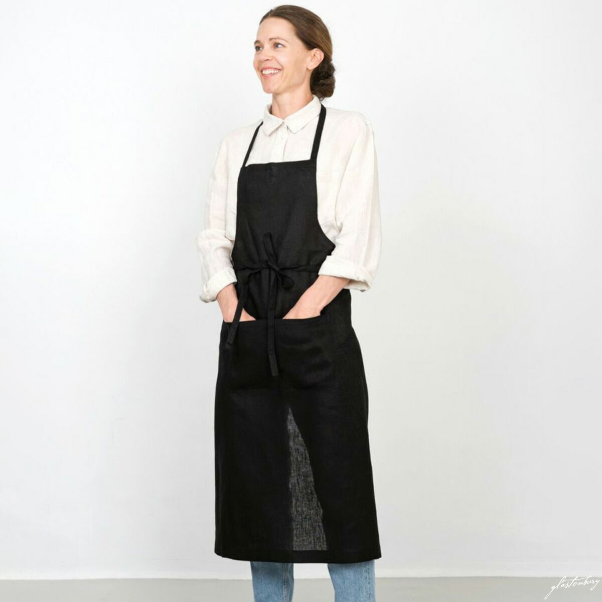 楽天市場】フォグリネンワーク リネン フルエプロン ブラック fog