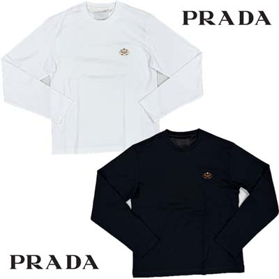 楽天市場】PRADA プラダ ロンT 長袖Tシャツ メンズ ロングTシャツ