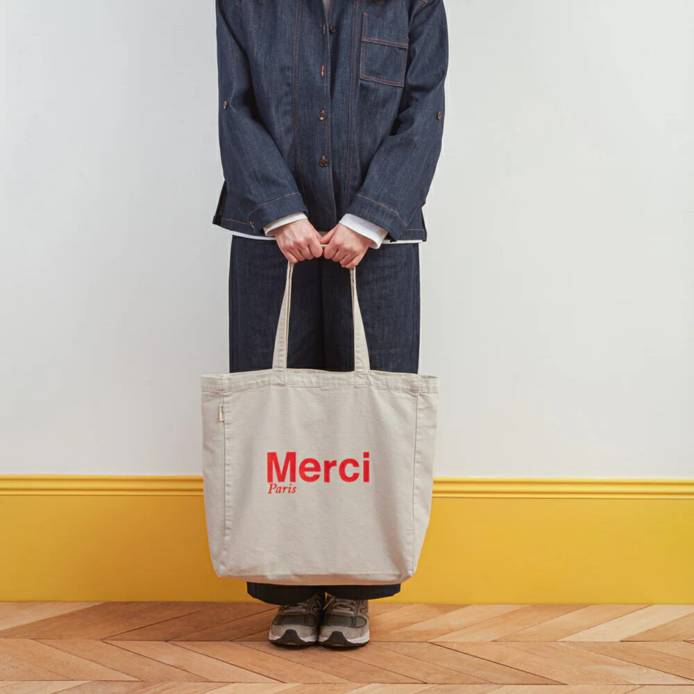 楽天市場】日本未発売【パリ直輸入】Merci cotton Tote Bag - Sable