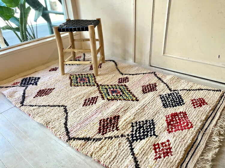 楽天市場】【L】モロッコ ラグ ｢ボシャルウィット006｣ ヴィンテージ