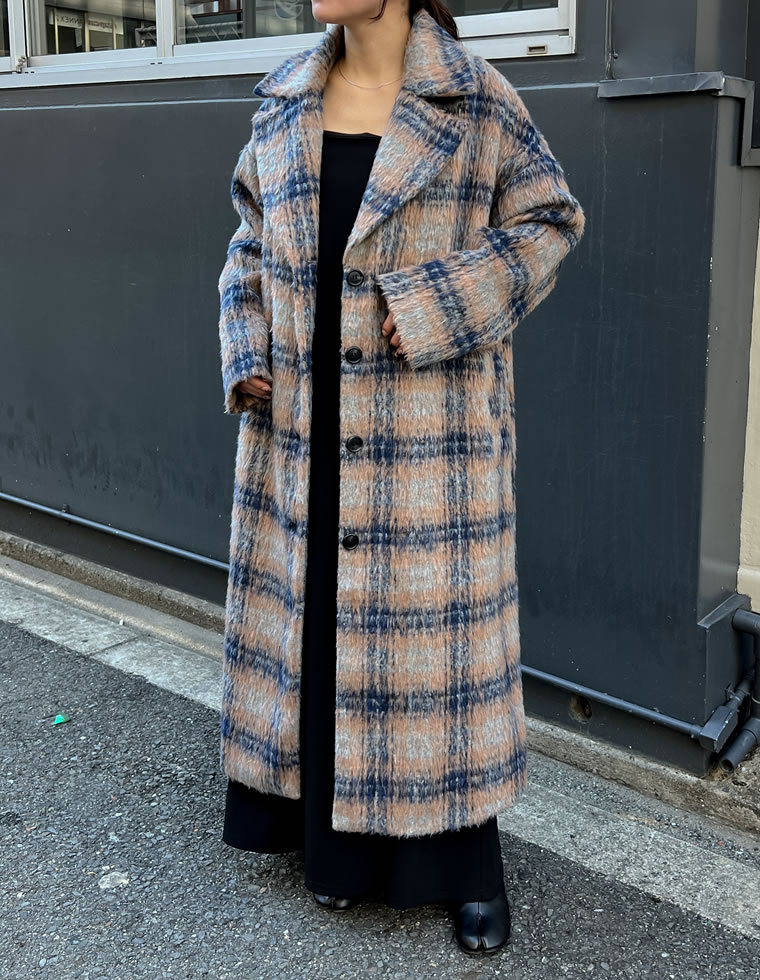 楽天市場】【SPECIAL FAIR】起毛チェック柄ロングチェスターコート