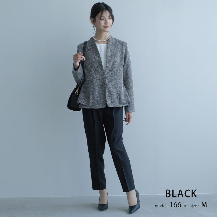 楽天市場】送料無料 ノーカラージャケット ツイード レディース M L 春