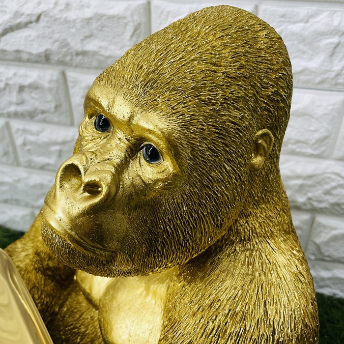 楽天市場】金ゴリラの置物 小物置き トレー台付き 巨大ゴールデン