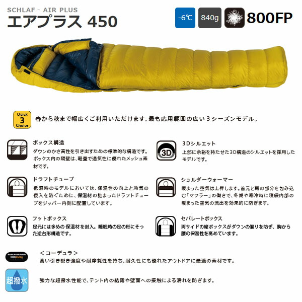 楽天市場】イスカ ISUKA 寝袋 シュラフ エア プラス 450 マスタード