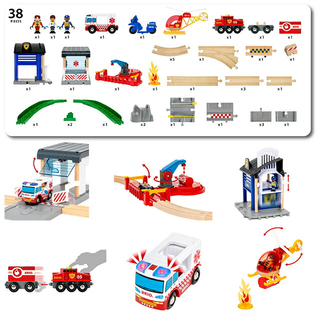楽天市場】【びっくり特典あり】BRIO レスキューチームセット 36025