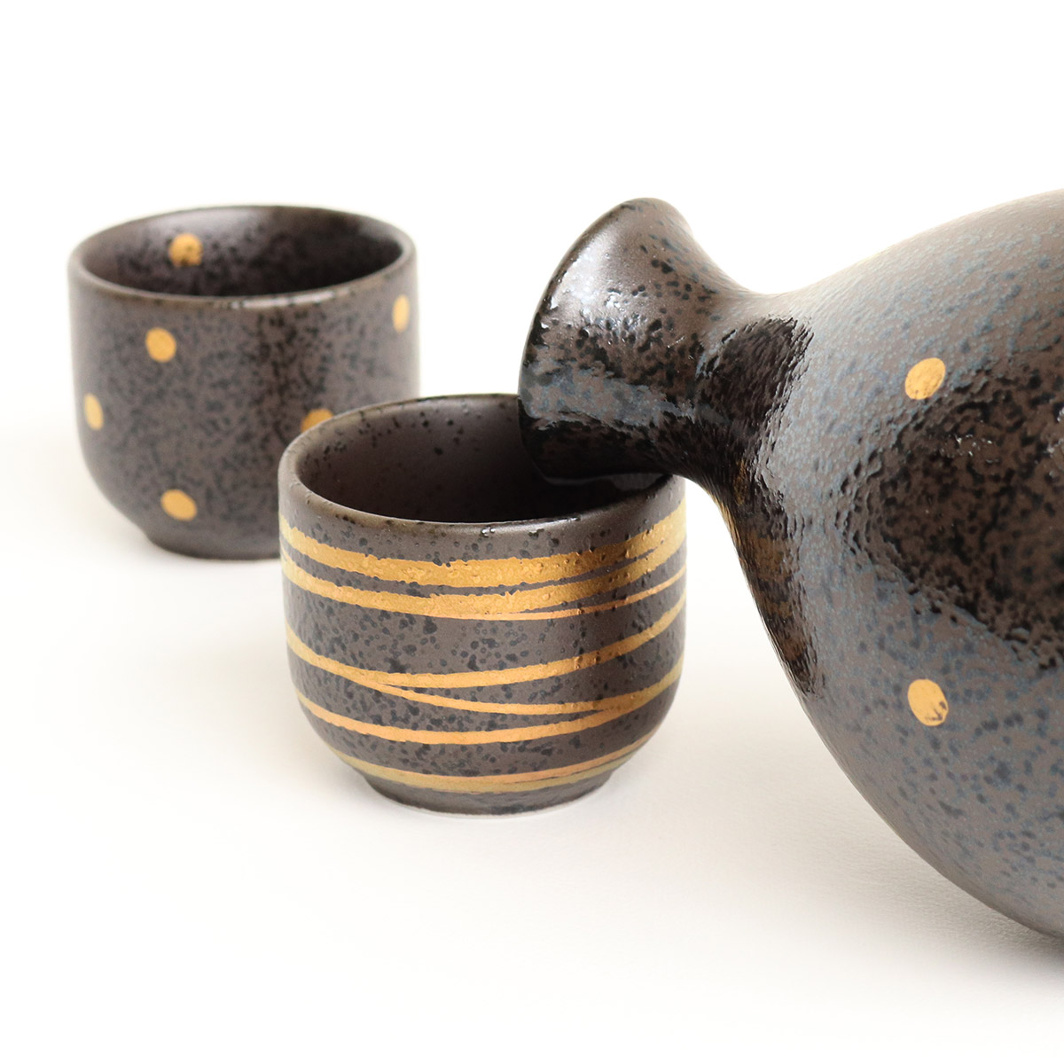 楽天市場】酒器揃 金彩結晶 酒器揃え 徳利 お猪口 セット 美濃焼