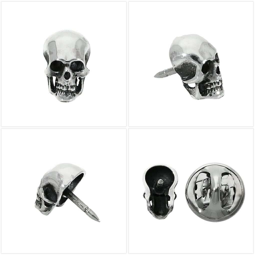 楽天市場】スカル ピンバッチ シルバー 925 バッチ ブローチ ピン