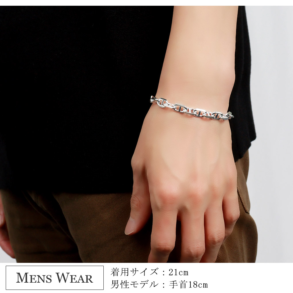 楽天市場】シルバー925 アンカーチェーン ブレスレット シルバー