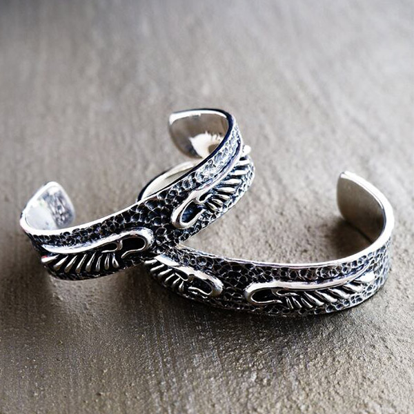 楽天市場】Give Me a Wing 平打ち バングル テクスチャー シルバー