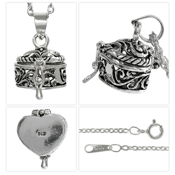 楽天市場】透かし ハート ボックス シルバー ペンダントトップ