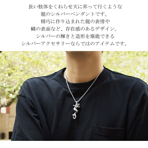 楽天市場】昇り龍 シルバー ペンダントトップ (チェーンなし