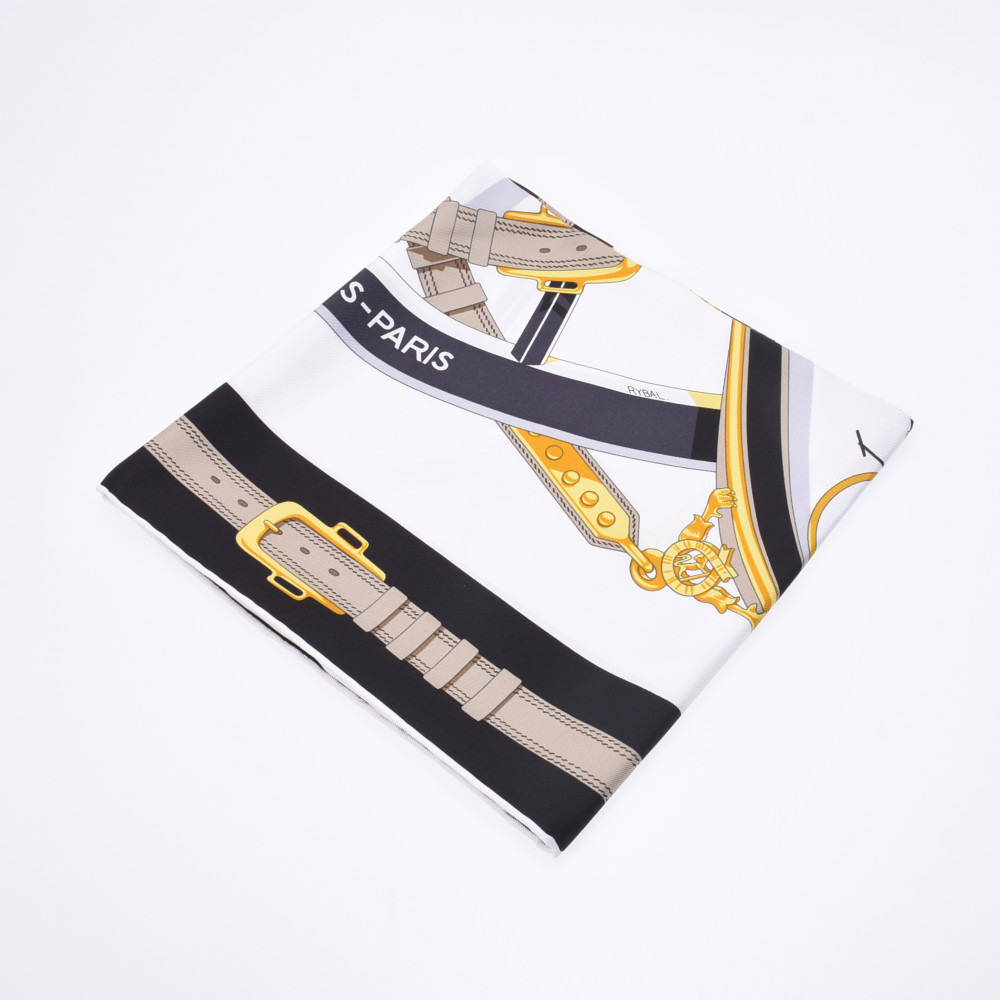 楽天市場】HERMES エルメス カレ90 自由への車輪 2021春夏 白/黒