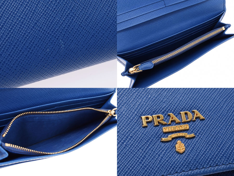 楽天市場】プラダ ファスナー長財布 青 1MH132 レディース