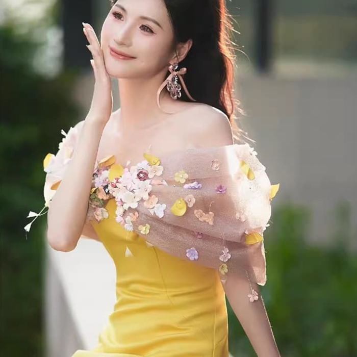 楽天市場】ALICE カラードレス オフショルダー リボン フラワー 半袖