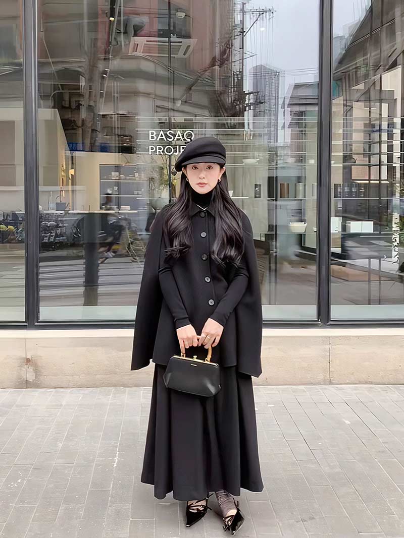 楽天市場】ケープコート マントコート ミディアム丈 ポンチョ コート