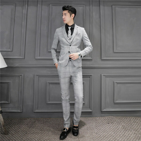 楽天市場】チェック柄 スーツ ビジネス シングル メンズスーツ 紳士服