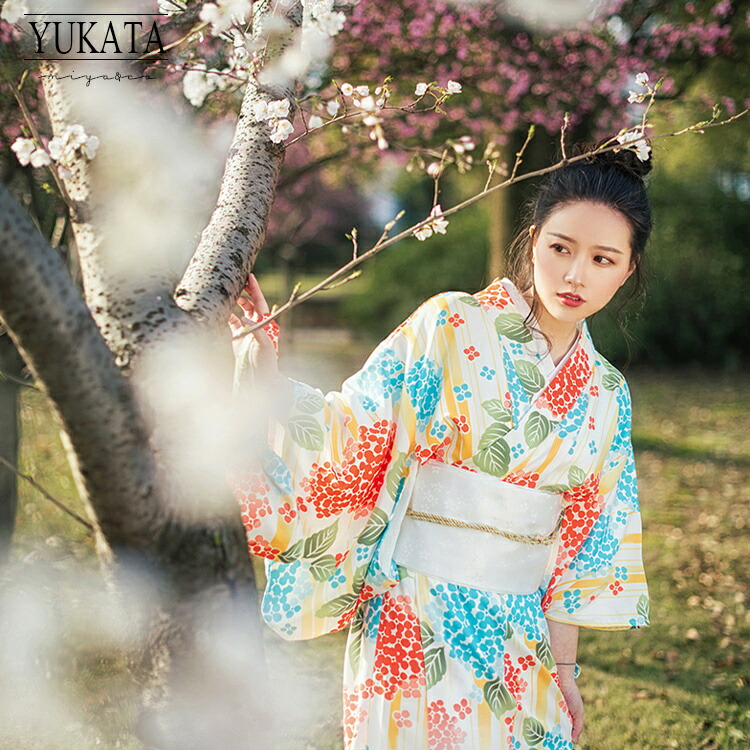 楽天市場】紫陽花 あじさい 1人で着付け 浴衣 レディース セット 3点