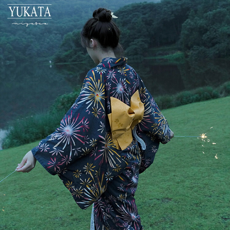 楽天市場】100%綿 浴衣 大人 浴衣 レディース セット 3点セット 4点