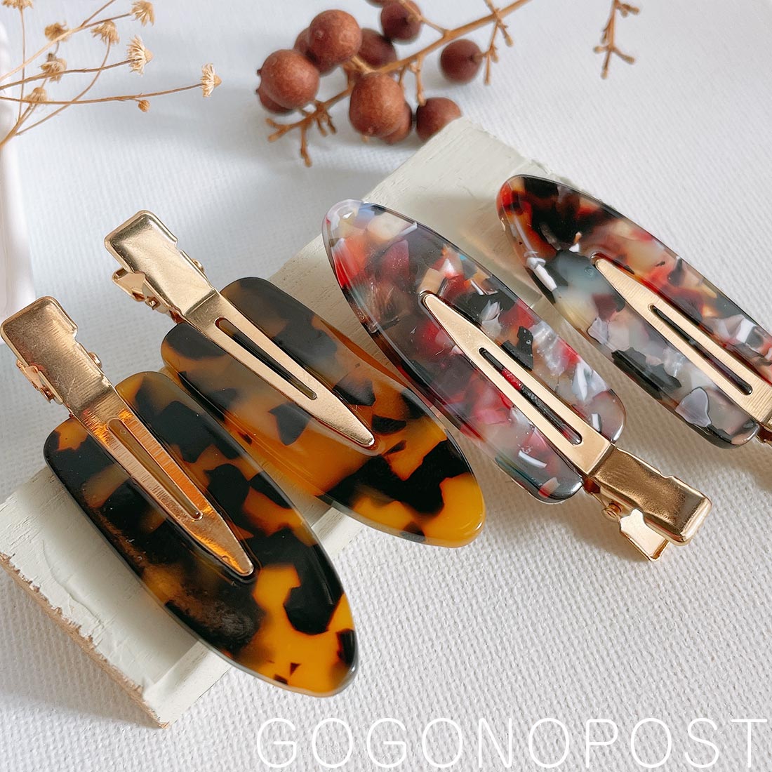 楽天市場】《送料無料》マーブルアクリルヘアクリップ 前髪クリップ 2