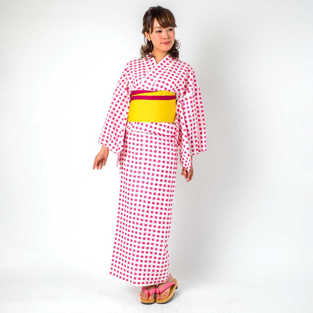 楽天市場】Ummm. 日本製・先染めカットジャガードレディース浴衣 水玉