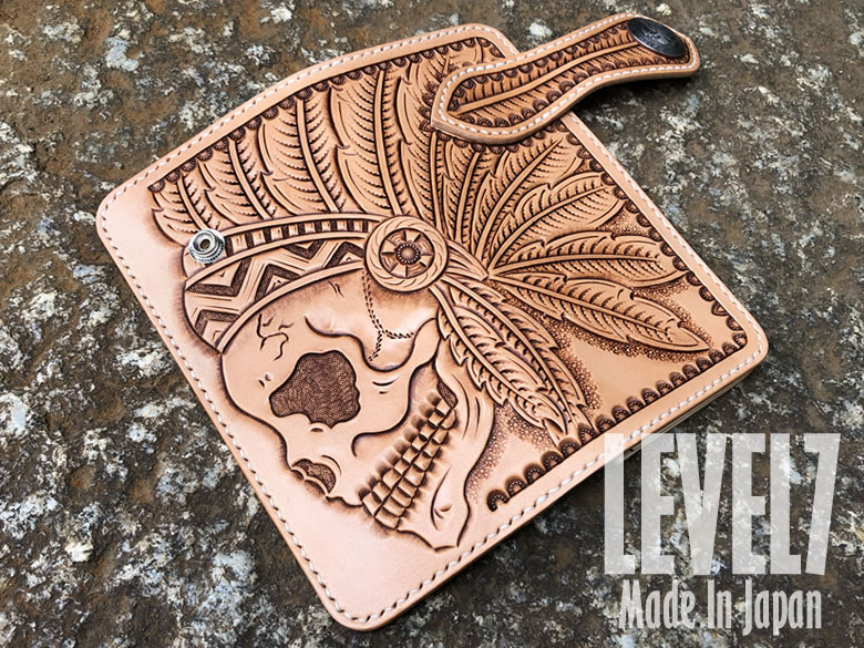 楽天市場】財布 長財布 ハンドメイドロングウォレット SKULL/スカル