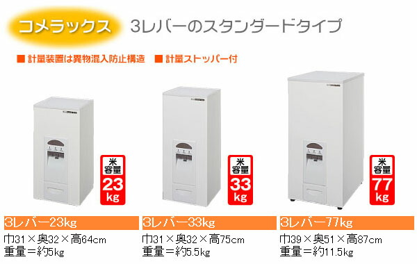 楽天市場】【廃番完売】米びつ 30kg 計量米びつ 30キロ 米びつ 3レバー