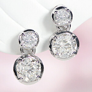 楽天市場】Pt900【0.5ct】ツイン ダイヤモンド ピアスダイヤピアス