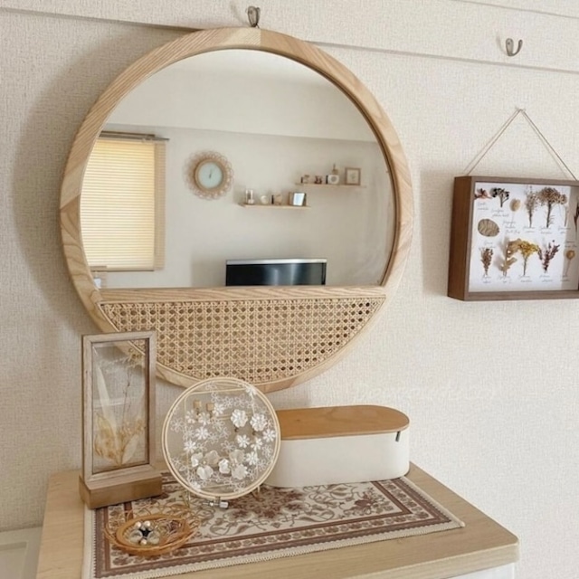 楽天市場】【送料無料】壁掛けミラー ウォールミラー ラタン ミラー 鏡