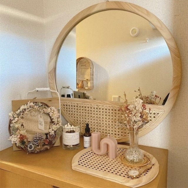 楽天市場】【送料無料】壁掛けミラー ウォールミラー ラタン ミラー 鏡