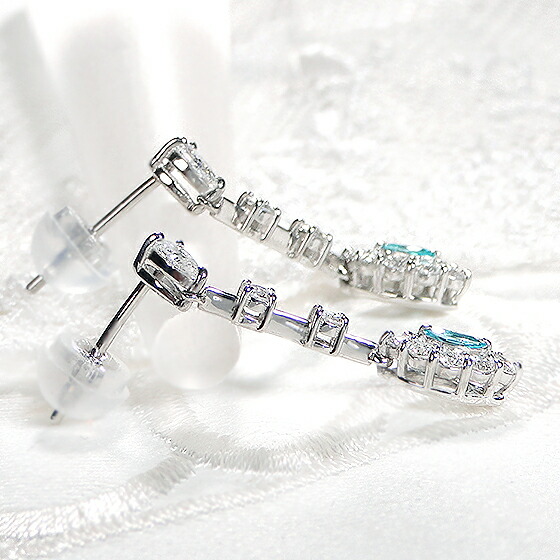 楽天市場】Pt900 パライバトルマリン ダイヤモンド ピアストルマリン