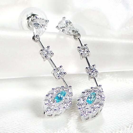 楽天市場】Pt900 パライバトルマリン ダイヤモンド ピアストルマリン