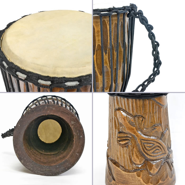 楽天市場】アジアン バリ島 楽器 木彫り ジャンベ【トカゲ柄】 8