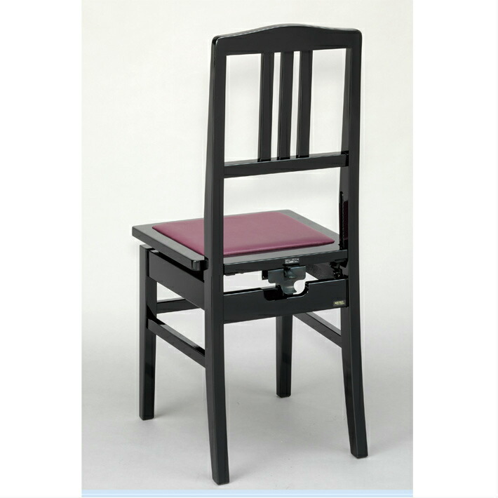 楽天市場】（甲南）背付 ピアノ椅子 No.5 黒塗 （黒座面／エンジ座面