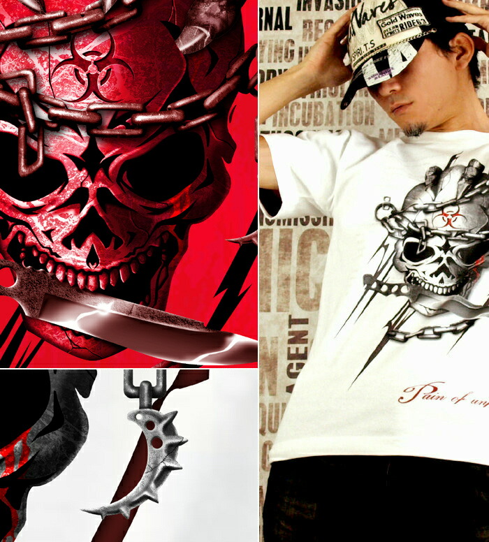 楽天市場】GENJU スカルTシャツ メンズ スカル Tシャツ トライバル