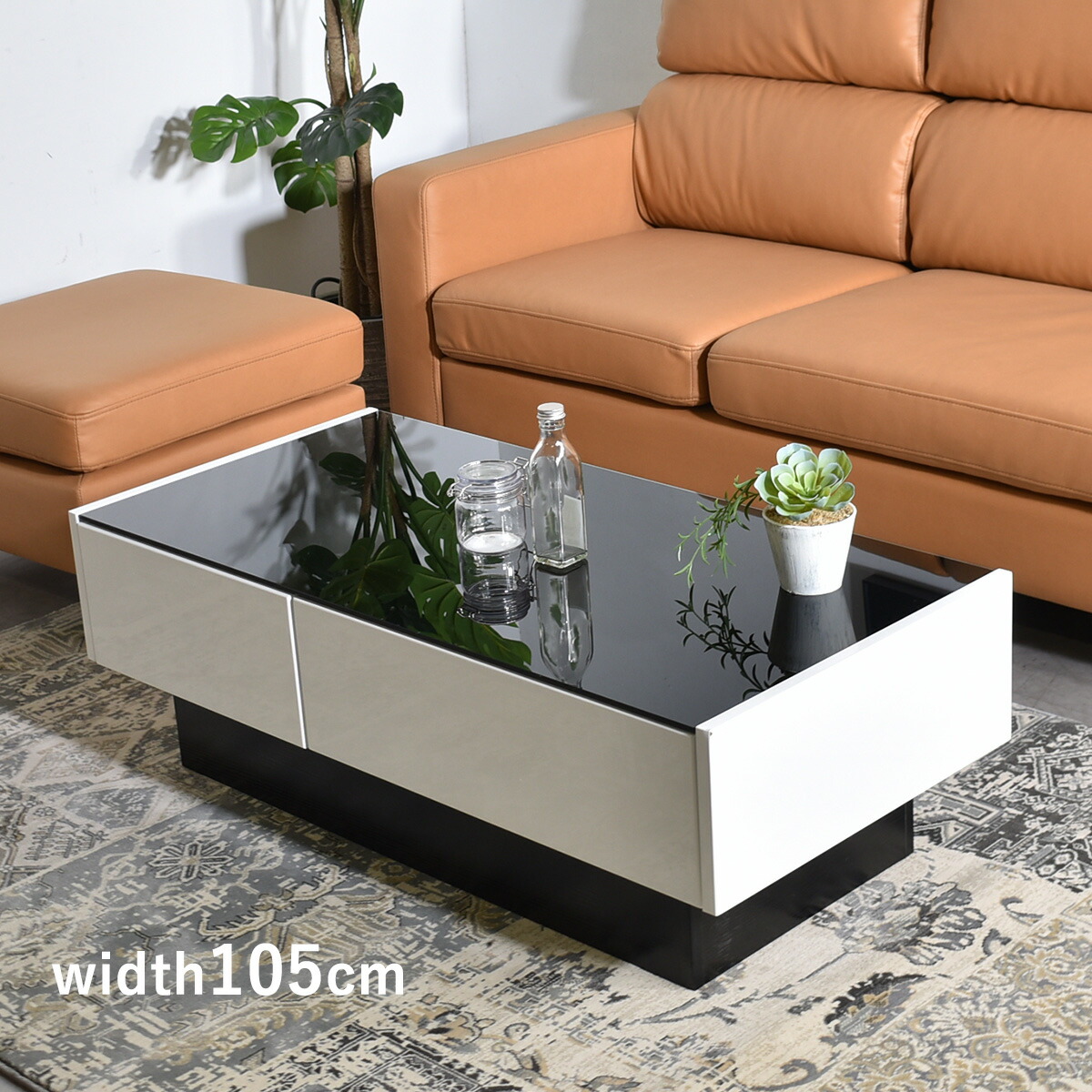 ヴィンテージ ガラス クロム センターテーブルローテーブル スペース